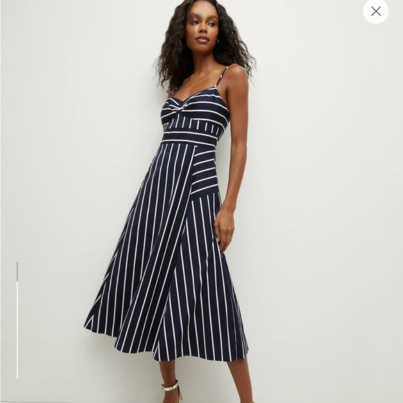 Veronica Beard Blige Striped Midi Length Dress - Picture 6 of 10